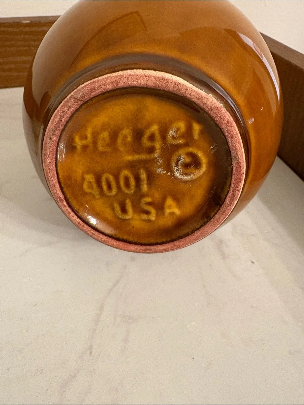 Vintage Haeger 4001 USA Amber /Gold Ceramic Bud Vase from 1960’s.